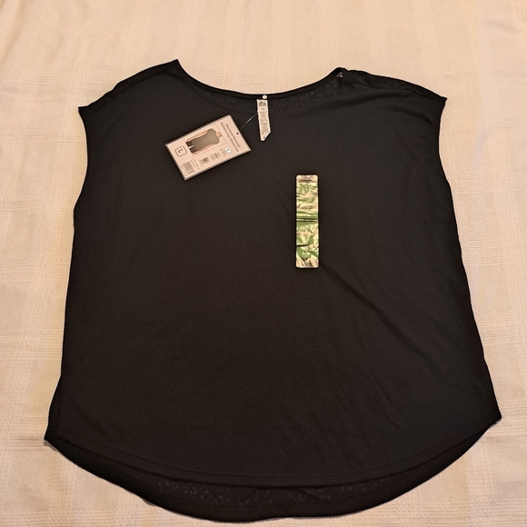 RBX women's size Large Cheeteah Burnout Pattern Cap Sleeve Tee, New - Picture 3 of 5